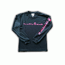 ユニセックス ドライ長袖 SMPTシャツ ブラック×ピンク